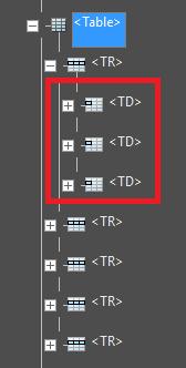 To fix the Rows issue: 1. Click the plus symbol to the left of Rows Failed. 2. Right-click Element 1 and then click Show in Tags Panel. The <TR> tag in the tags panel should now be highlighted. 3.