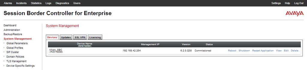 To view system information that was configured during installation, navigate to System Management.