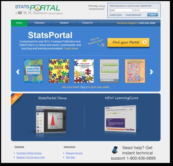 3 Registering for the Course To get access to StatsPortal, you have two options: 1.