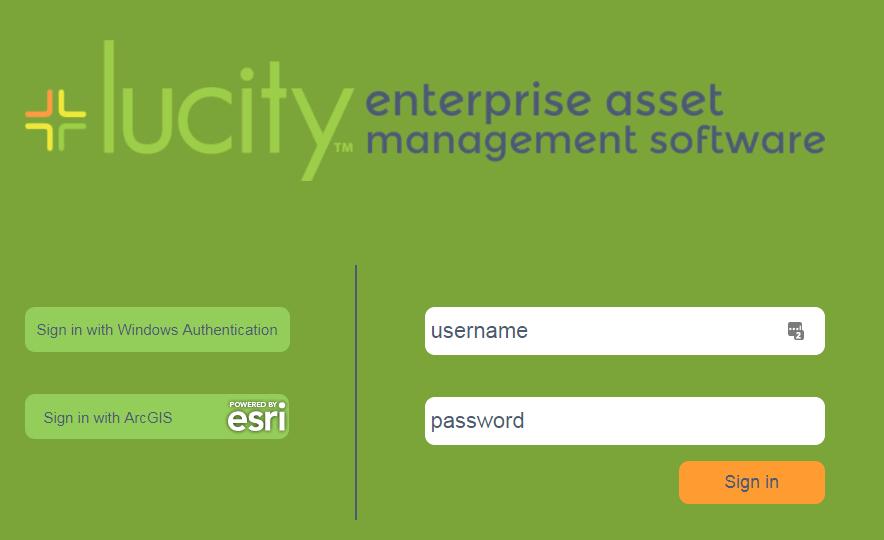 Single Sign On Once Enable Esri SSO Integration is enabled, users can log into Lucity using the Sign in with ArcGIS