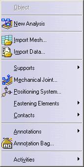 Tolerance Analysis of Deformable Assembly Menu Bar This section presents the main menu bar available when you run the application and before creating or opening a document: Start File Edit View