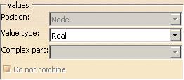 Values Position: the position depends on the selected Type and Criteria option in the Visu tab. Node Linked to the mesh nodes. For each node, there is only one value.