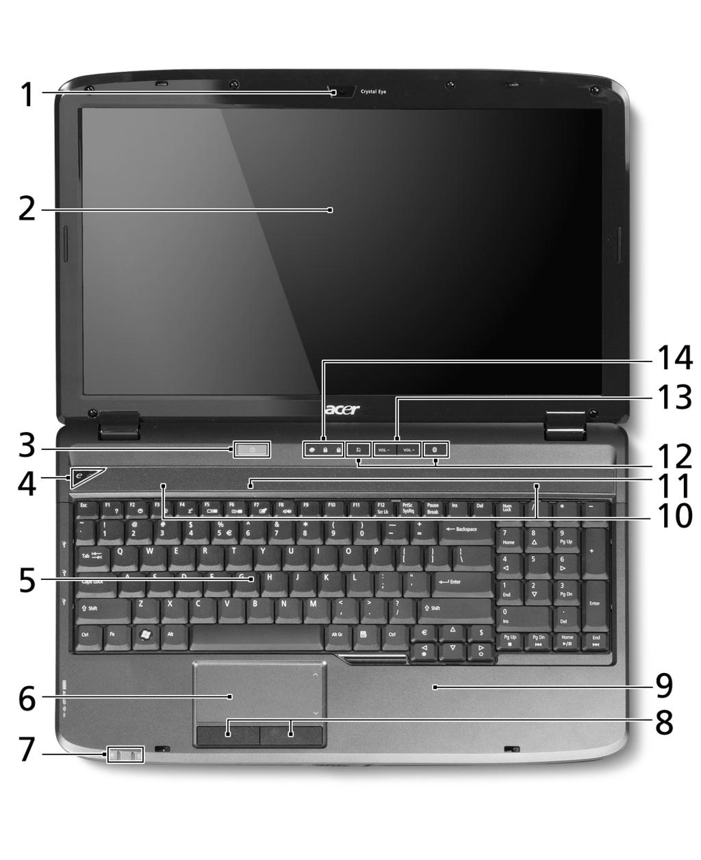 4 Your Acer notebook tour After setting up your computer as illustrated in the Just for Starters.