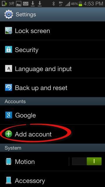 7.3.3 Adding a New Account Once you have installed the SyncSuite apk file, you will need to add your Webmail as an account before you any data can be synched. TO ADD A WEBMAIL ACCOUNT: 1.