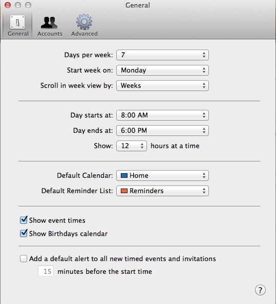 7.3.1.1.3 CalDAV for Mac 1. Navigate to ical. 2. Click Preferences. 3. On the Preferences page, open Accounts. 4.