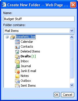Creating a New Folder 1. While viewing your Exchange folders, you can create a new folder by selecting the Folder command from the New menu.