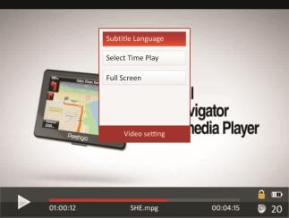 Main Menu: Video Video Highlight Flash or SD Card and press OK button to confirm. It supports 3GP, FLV, MP4, MPG, VOB, AVI, RM, RMVB, WMV and MOV formats.