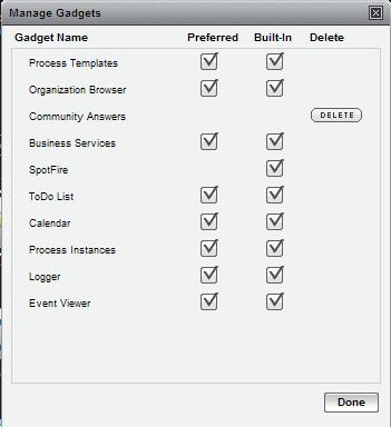 Using Gadgets 27 Preferred. This column shows the gadgets that have been added to a tab within Openspace. If the gadget has beside it, it has been added to the your User Preferences area.