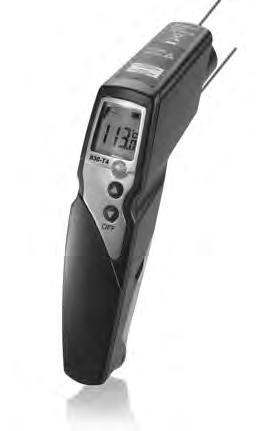 Non-contact measurements testo 830-T4 The fast and versatile infrared thermometer with 2-point laser marking and 30:1 optics.