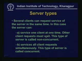 The second type is, - Services all client requests are handled simultaneously. This type of server is called concurrent.
