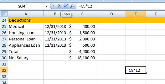 24 THE PNP BASIC COMPUTER ESSENTIALS e-learning (MS Excel 2007) To Create a Simple Formula that Divides One Cell by Another: Click the cell where