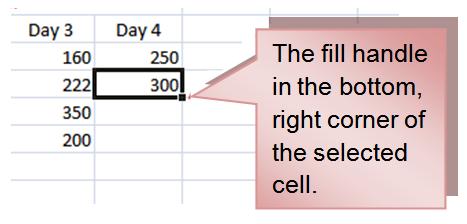 Release the mouse button and all the selected cells are filled with the information from the original cell.