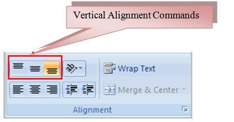 51 THE PNP BASIC COMPUTER ESSENTIALS e-learning (MS Excel 2007) To Change Vertical Alignment from the Alignment Group: Select a cell or