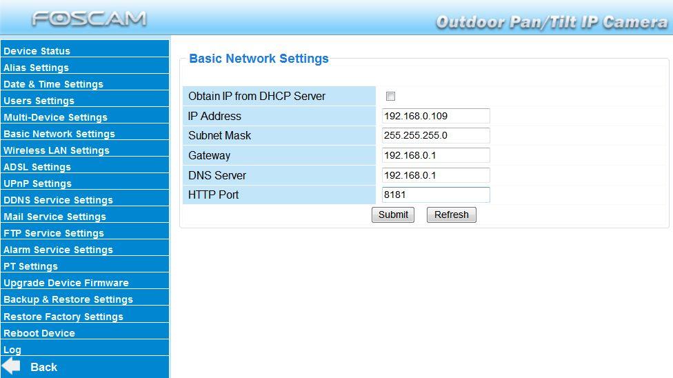 3.6 Basic Network Settings If you want to set a static IP for the camera, select Basic Network Settings. Keep the camera in the same subnet of your router or computer. Figure 3.