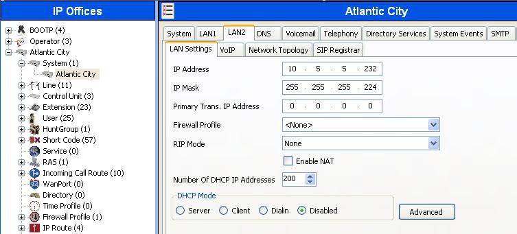 5. Configure Avaya IP Office This section describes the Avaya IP Office configuration to support connectivity to the CenturyLink BroadWorks SIP Trunk service.