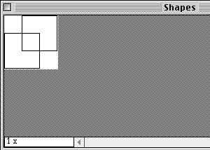 The Shapes window will appear, allowing you to examine the replacement shape of the first rule at the default 1x scale.