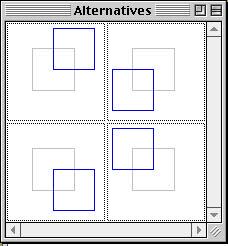 A copy of the rule will appear in the working rule area at the bottom of the abcd window. There are separate menus for the two shaded regions and for the white region in between.