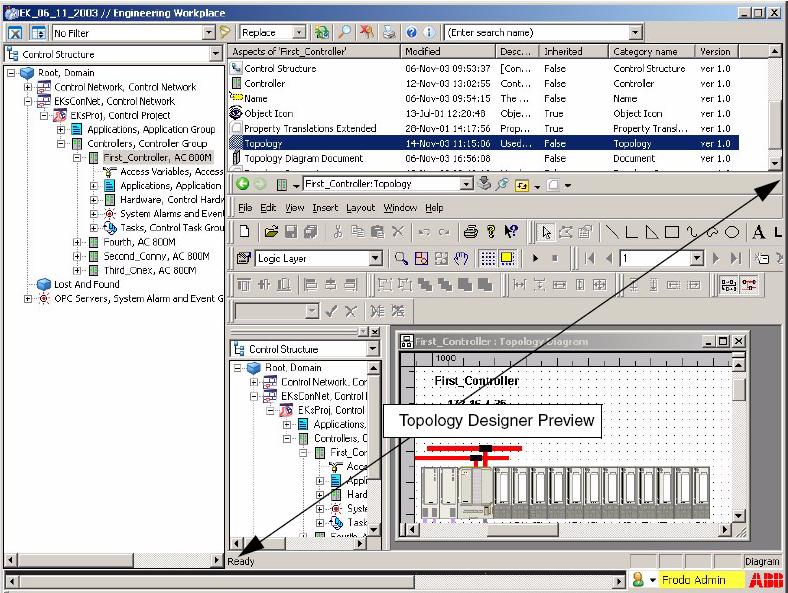 User Interface Section 2 Configuration Click the topology aspect of the required object to access the preview window that offers
