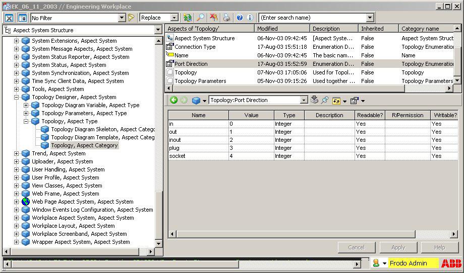 Aspect Properties Dialog Section 2 Configuration Name Defines the name of the property/parameter. User can edit the name directly in the Name cell.