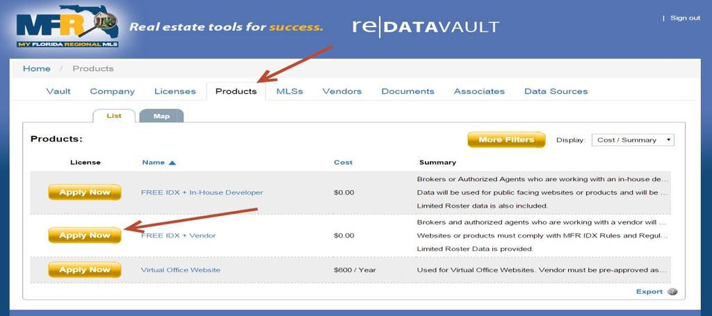 Visit re Data Vault at http://mfrmls.redatavault.