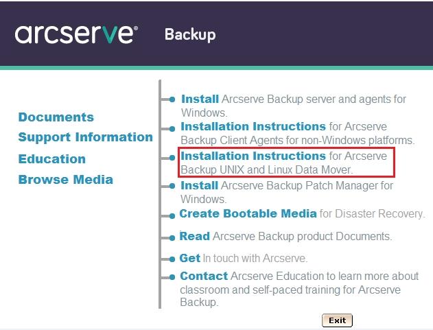 Install Arcserve Backup UNIX and Linux Data Mover Open the Installation Notes File The Installation Notes file is a stand-alone, html file that contains UNIX and Linux Data Mover installation
