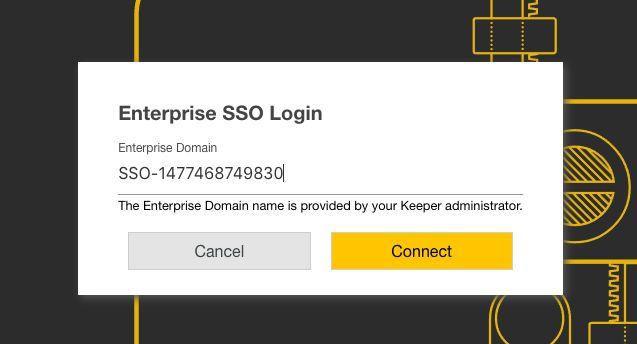 Then enter the Enterprise Domain as provided by the Keeper Administrator, then click