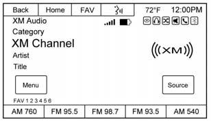Infotainment System 17 AM Station List: The station list may need to be updated before pressing to display a list of AM stations.