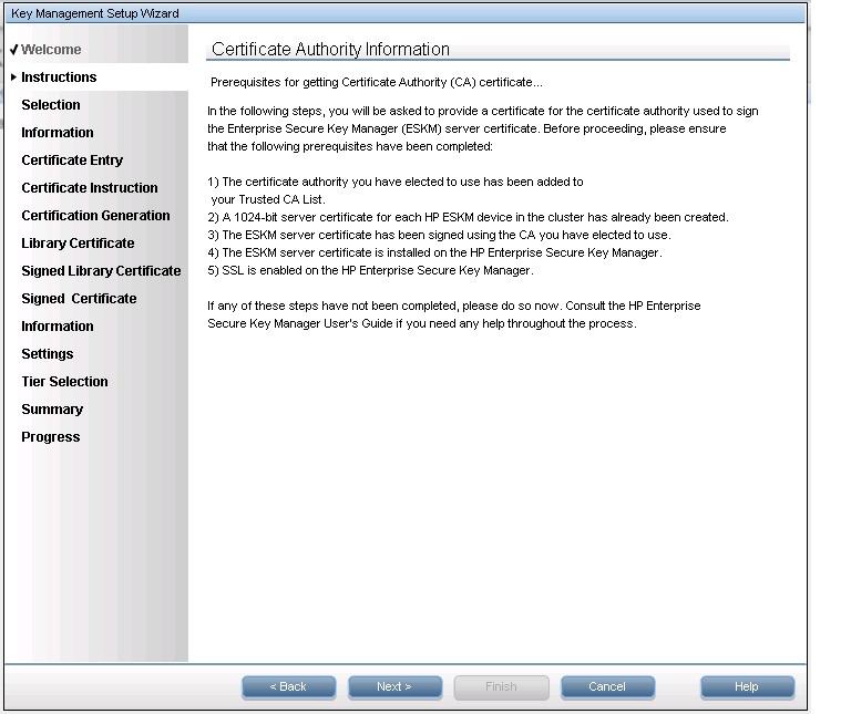 6. During the first time encryption, Select Key Manager Type should be selected. Verify the selection.