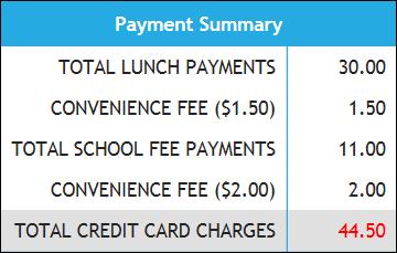 K12PaymentCenter.com District Admin User Manual 29 LUNCH PAYMENTS To make a lunch payment, enter the payment amount for each student in the Price field. (Only verified students will show here.