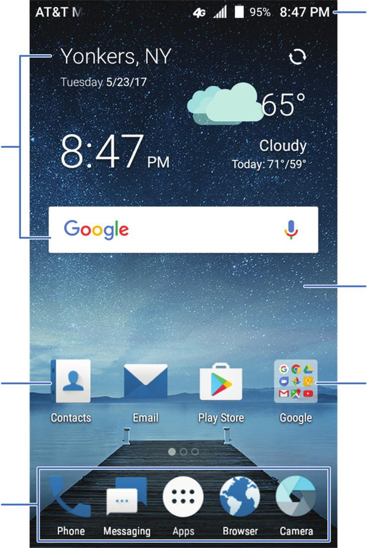 You can customize your home screen by adding shortcuts, folders, widgets, and more.
