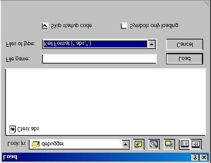 FIGURE D.7: File Open Dialog Select the software vendor before loading a file.