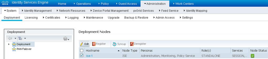 ISE Configuration for Device Administration Licensing Device Administration on ISE Device Administration (TACACS+) is licensed per deployment, but requires existing and valid ISE base