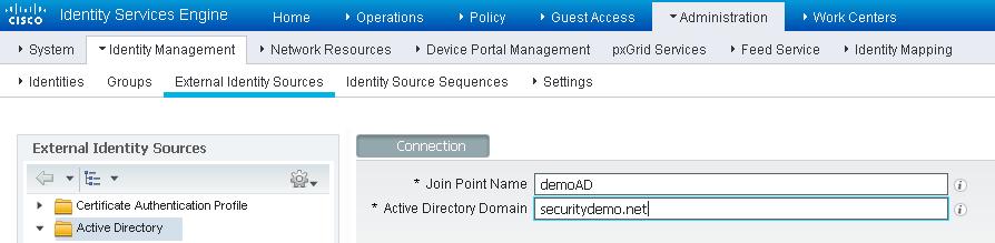 Identity Stores This section defines an Identity Store for the Device Administrators, which can be the ISE Internal Users and any supported External Identity