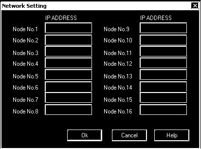 Mode Network Information Settings Sets the destination node controller s IP address Node numbers are designated when setting a tag s addresses.