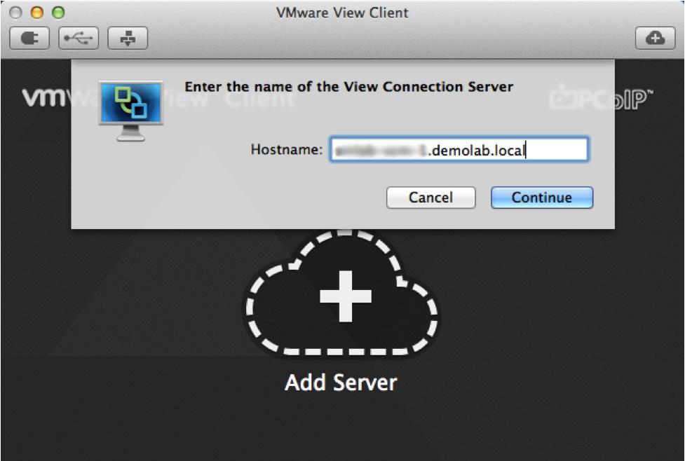 Connecting to Horizon View Desktops Exercise 1: Connecting to a Horizon View Desktop Using the View Client On your target client, install the VMware View Client. 1. Launch the VMware View Client.