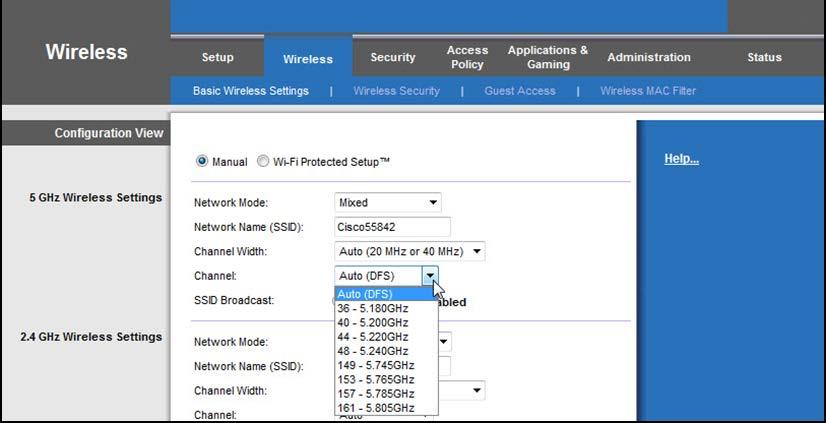 Step 5: Configuring Wireless Settings a. In a web browser, enter the router IP address that you had configured in step 4 in the URL field. When prompted, enter the username and password. b. Click the Wireless tab.