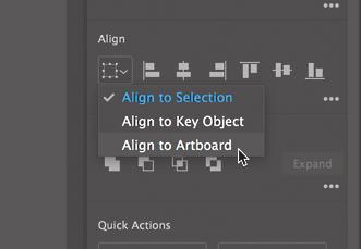 2 Select the Selection tool ( ) in the Tools panel, and choose Select > All. Note: Learn more about aligning artwork in Lesson 2, Techniques for Selecting Artwork.