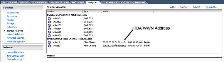 Therefore, after adding the ESXi host HBA WWN number during configuration within the Hitachi Storage Navigator, under Storage Systems, for each host, the host group listing will have: Port ID HBA WWN