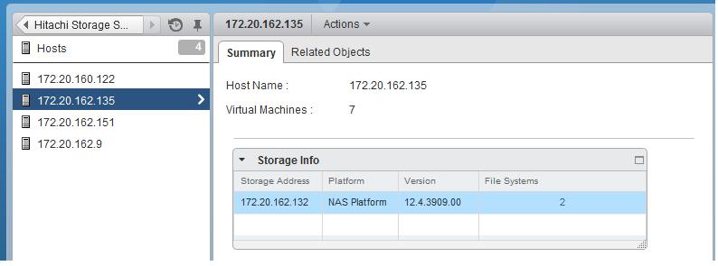 Item Host Name Virtual Machines Description Configured name of the host Number of virtual machines configured on each host When you select a specific Host resource, the Summary tab displays.