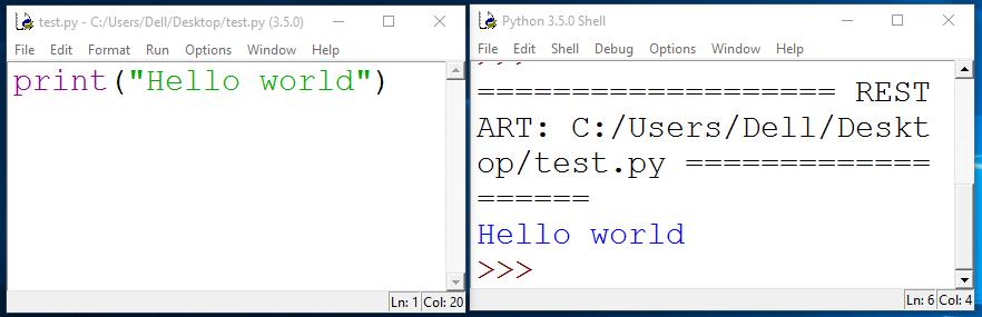 Hello world! Traditional first program is displaying Hello World on screen Hello world! Using the Python interpreter:!