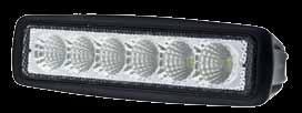 LED Lights FLOOD BEAM Optilux Mini Light Bar 6 LED / 6 Bracket Calculated/Raw lumen Measured lumen 10-30V DC 18W PC Die-cast Aluminum Stainless Steel 1080 lm 800 lm The Optilux Mini Light Bar has a