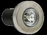 MARINE LED Lights Optilux LED Docking Light Bracket Calculated/Raw lumen Measured lumen 12V DC 5W Aluminum Glass Stainless Steel (silver bezel) / PPS (black bezel) Wire Leads (polarity protected) 800