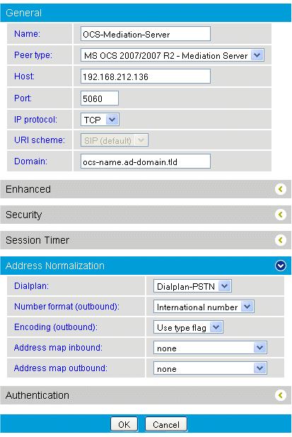 Use Case Examples 12. Create a SIP peer for the Microsoft Mediation Server installed on the gateway computer.