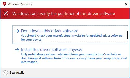 0.Messages that may appear in installation If the following message appears, click [Install this driver software anyway] to