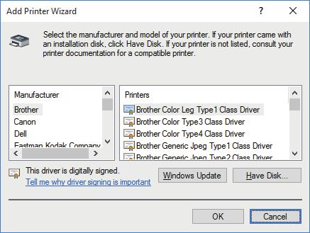 If this dialog box appears, enter the user name and password and click [OK]. For the user name and password, ask your administrator. 7 Click [Have Disk]. 8 Click [Browse].