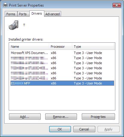 2.INSTALLING PRINTER DRIVERS FOR WINDOWS 4 Display the [Drivers]