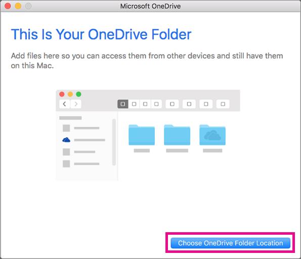Select a location where you would like to save your OneDrive files and click Choose this location.