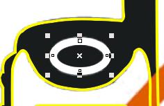 24) Right Click the color White to make your new oval outline white. 25) Next, draw the buttons on the lower section of the phone.