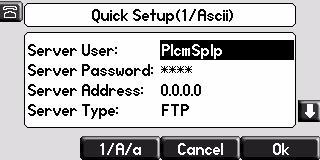 To simplify data entry of the username and password on the QSetup screen, Polycom recommends the use of numeric values. For more information, contact your system administrator.