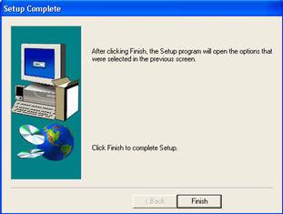 I. Click the Finish button to complete the installation process and start the configuration phase. III Post Setup Configuration A.
